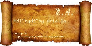 Mátyásy Ariella névjegykártya